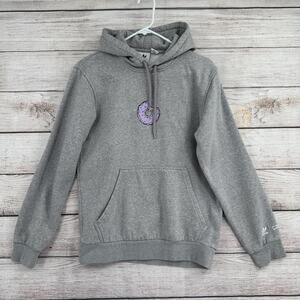 adidas Gray Hoodie with Purple Logo